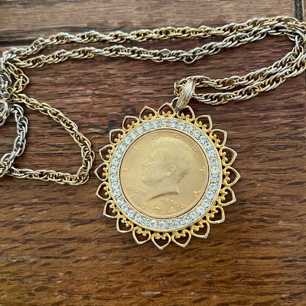 Vintage JFK Coin Necklace without Box